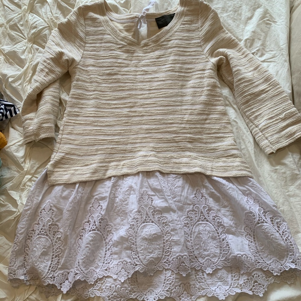 Long lace cream sweater